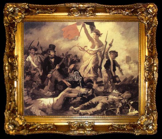 framed  Eugene Delacroix Liberty Leading The people, ta009-2